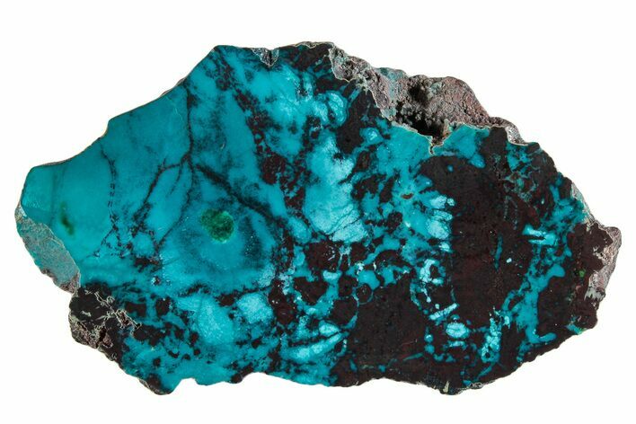 Vibrant Chrysocolla and Shattuckite Slab - Mexico #281777